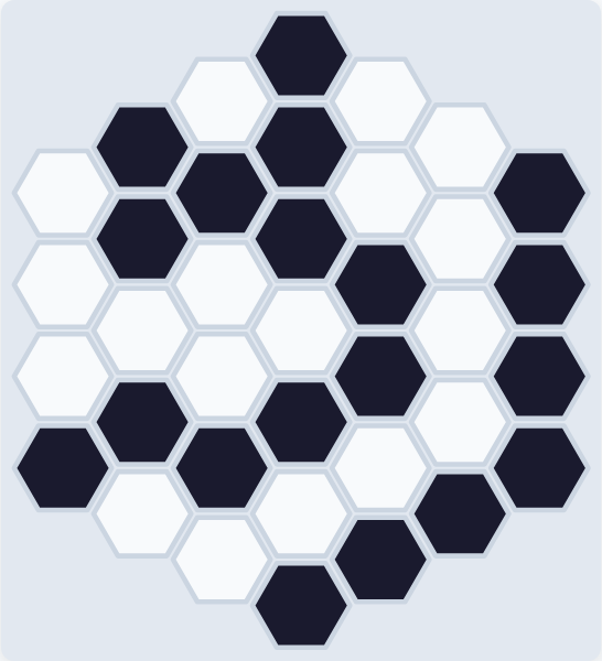 A Hex Loop puzzle board